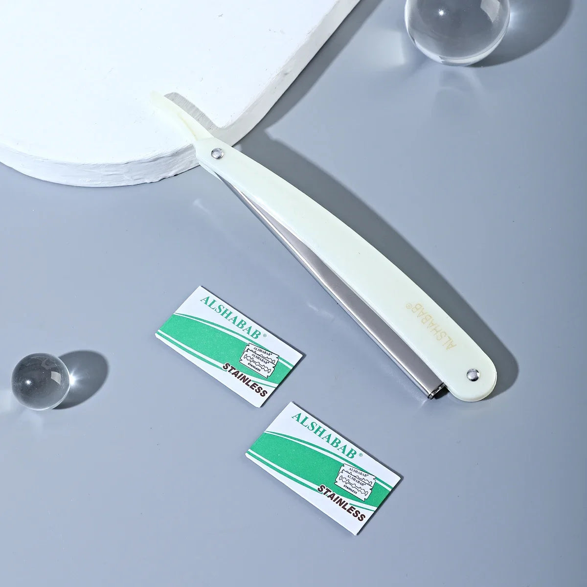 Manual Barbershop Razor Stainless Steel 10 Blades