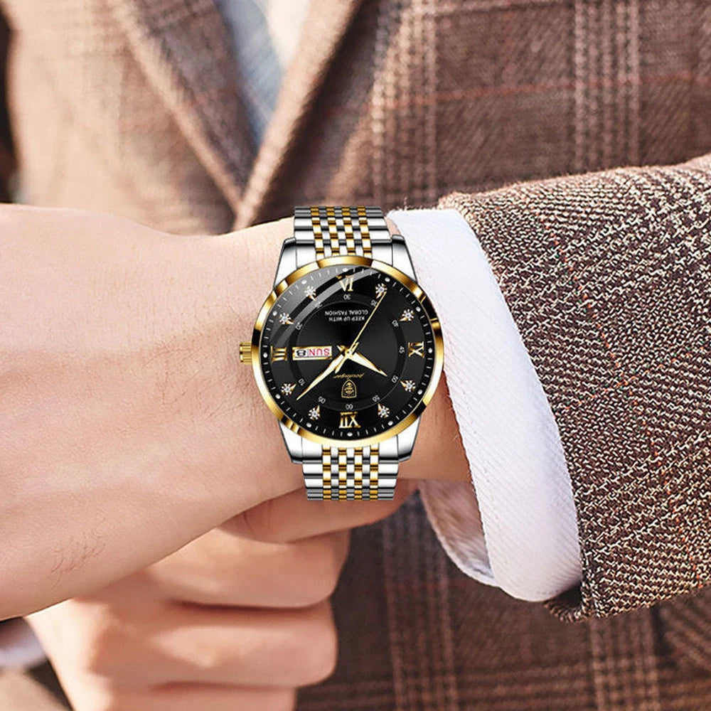 40mm - Stainless Steel Luxury Quartz Watch
