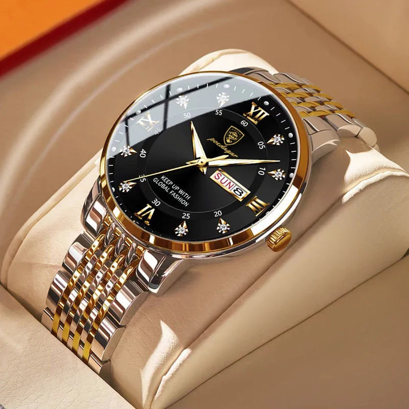 40mm - Stainless Steel Luxury Quartz Watch