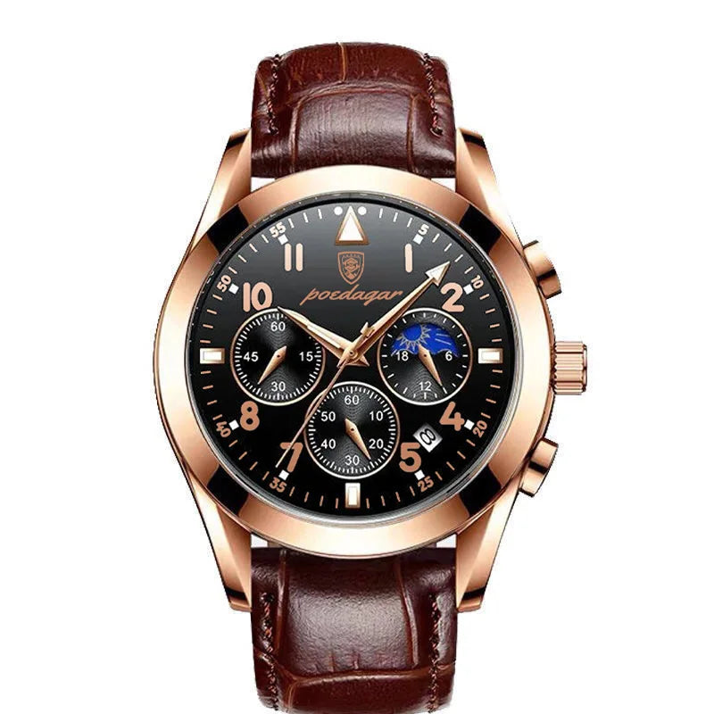 40mm - Luxury Leather Quartz Watch