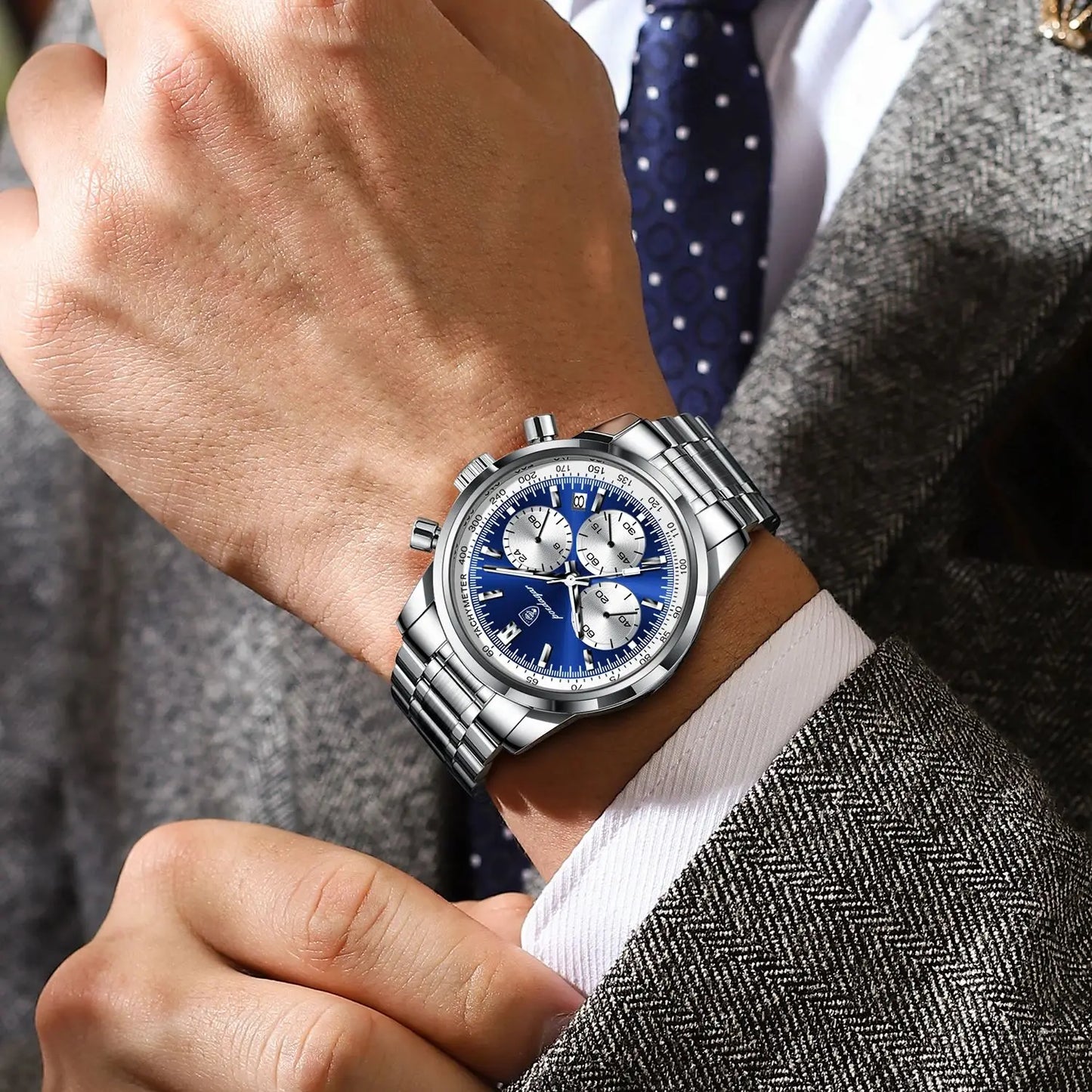42mm - Luxury Luminous Chronograph Date Stainless Steel