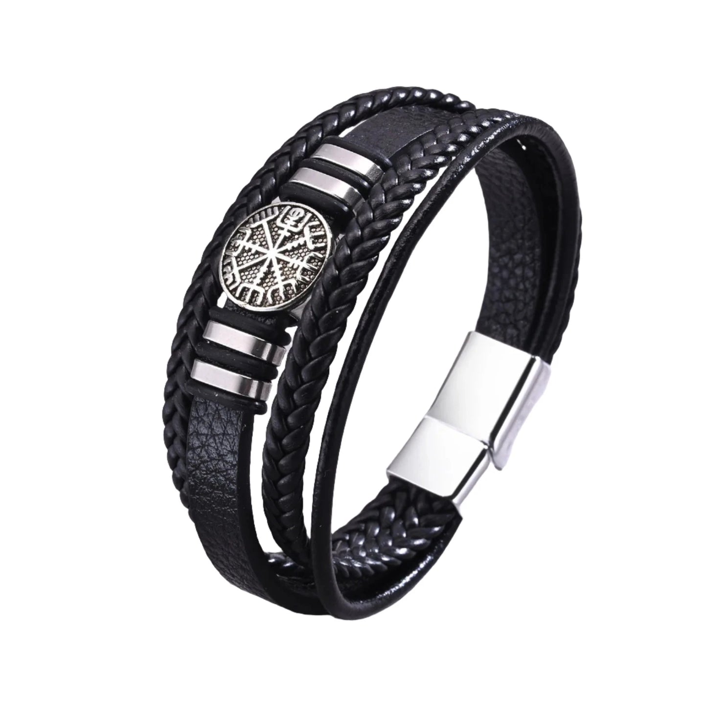 Norse Viking Leather Bracelet