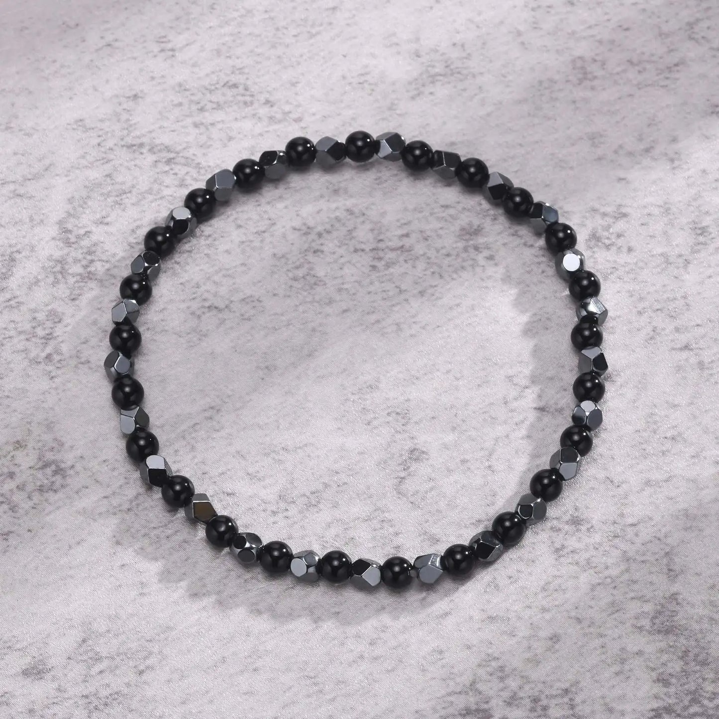 4mm Natural Stone Hematite Stretch Bracelet
