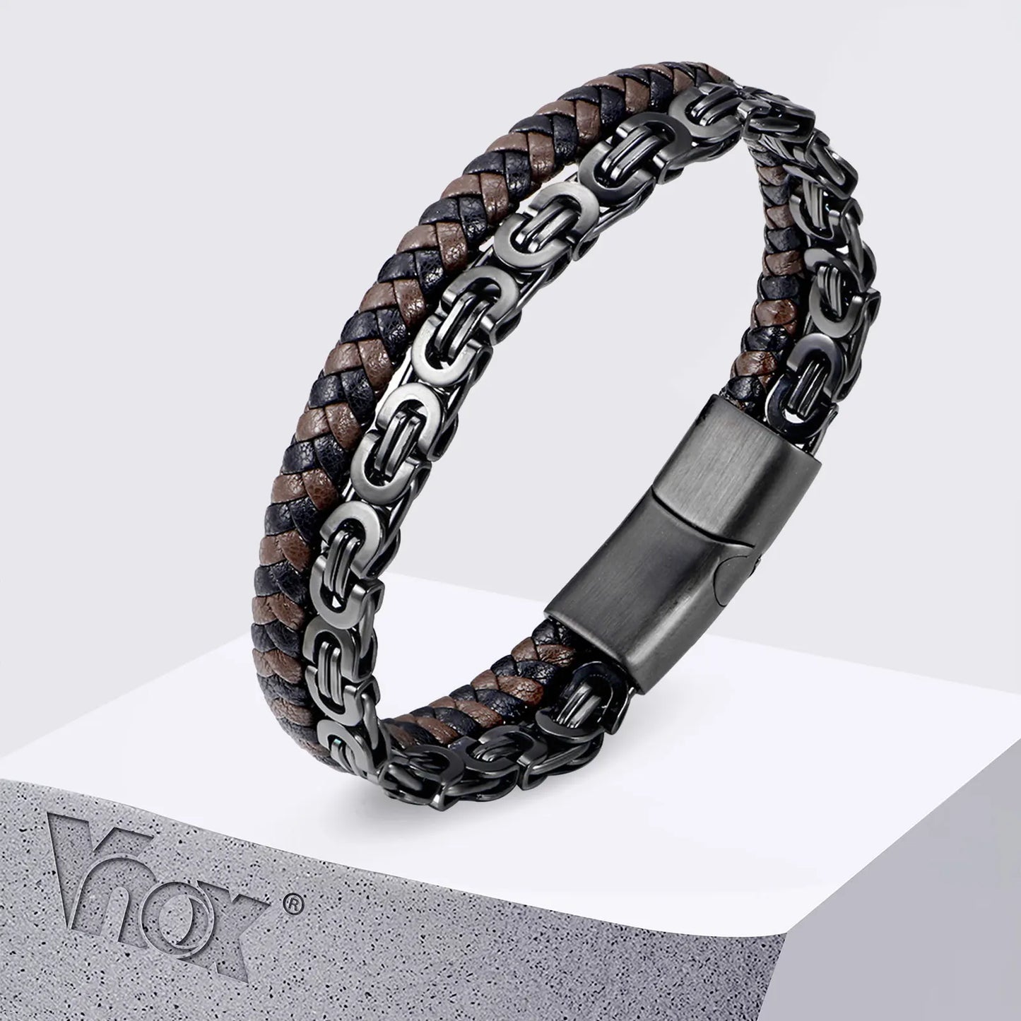 6.3mm Stacked Genuine Leather Bracelet
