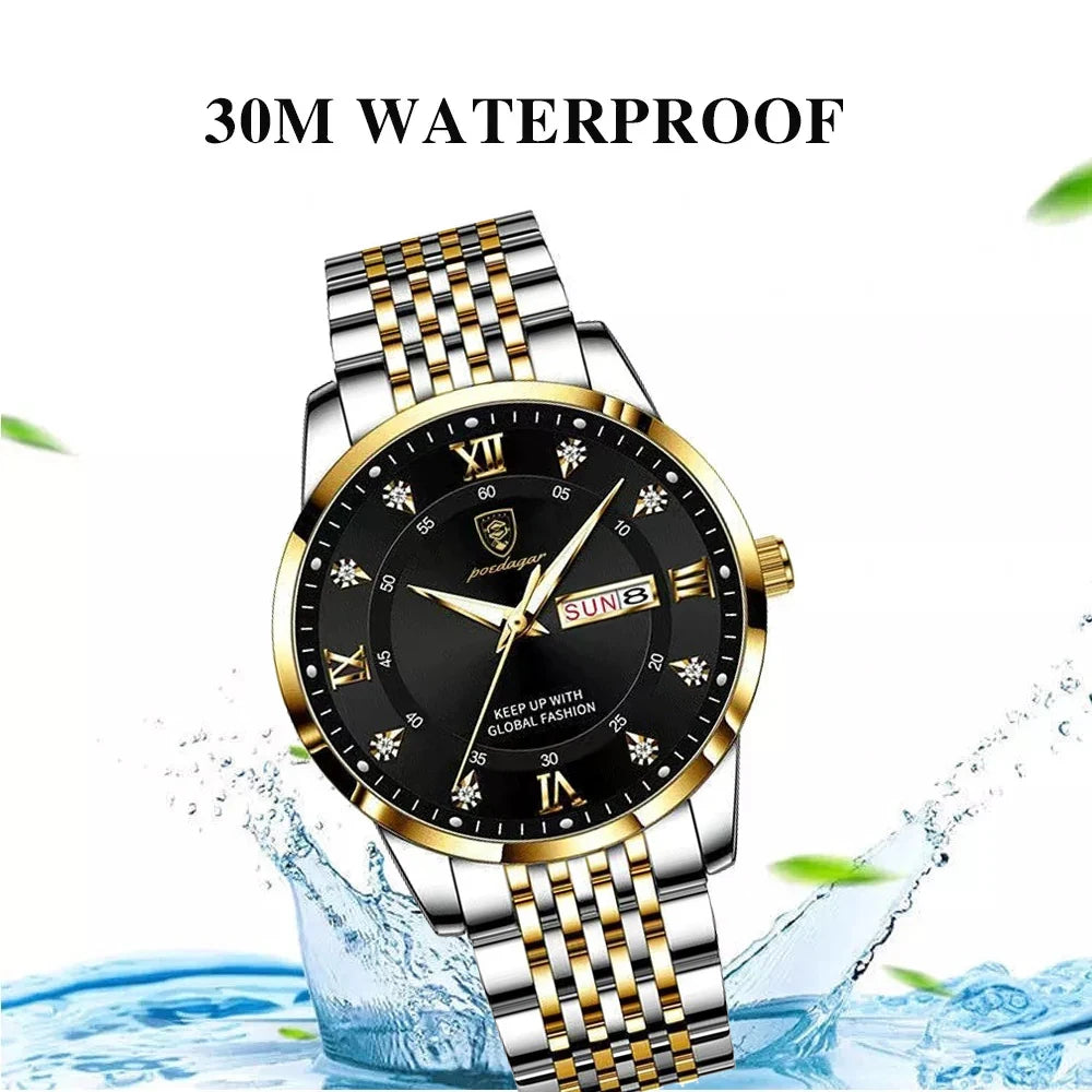 40mm - Stainless Steel Luxury Quartz Watch