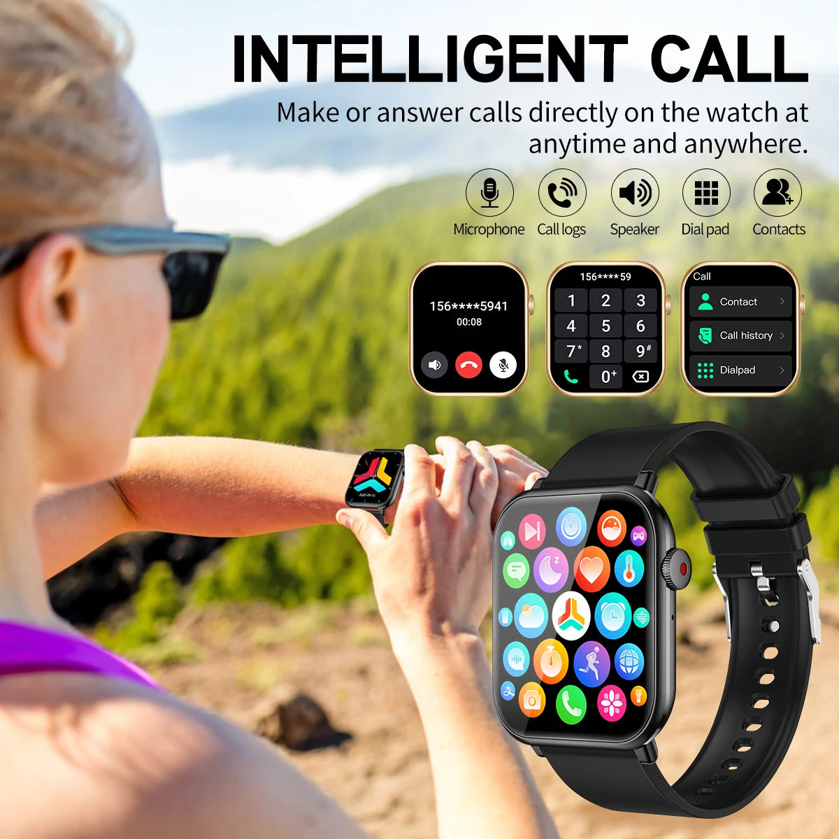 Smart Watch Steps Heart Rate Alerts