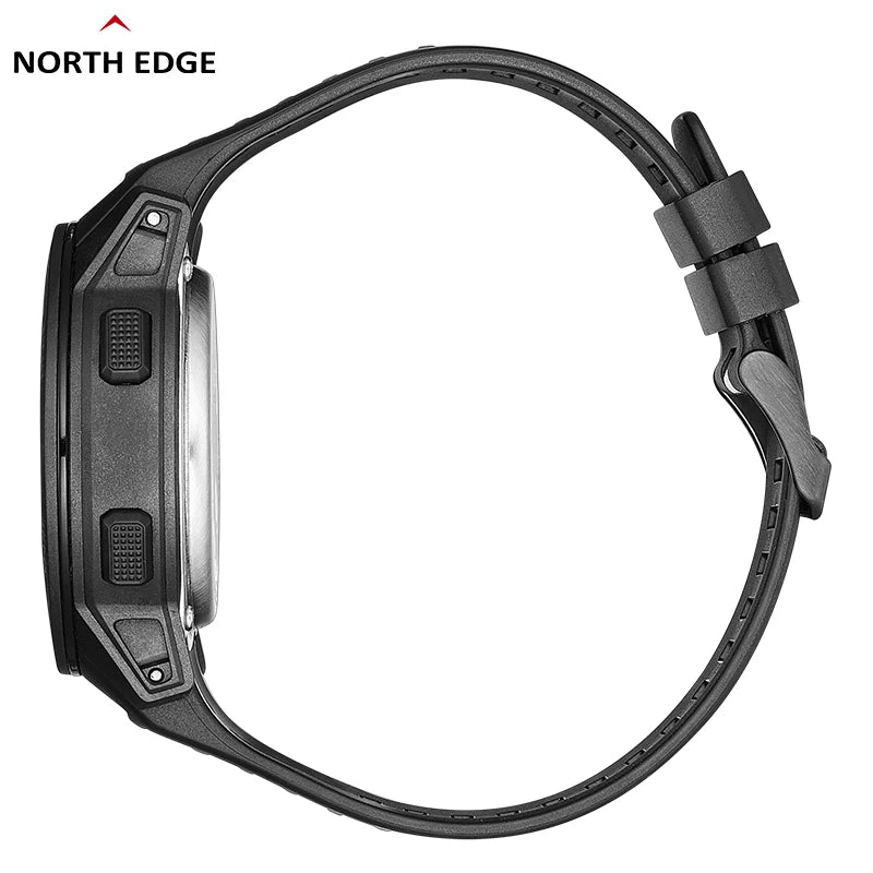 45mm - Military Watch Digital Carbon Fiber Case Waterproof 50M LED Wristwatch