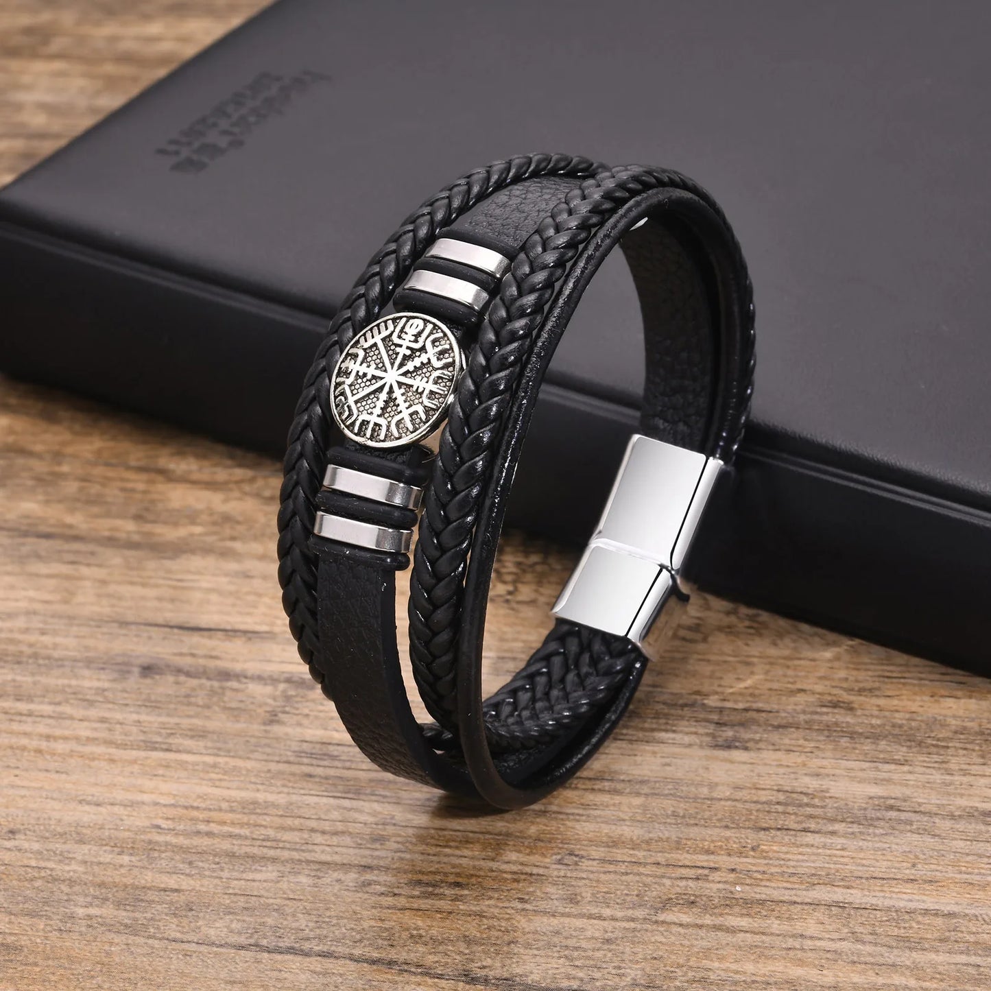 Norse Viking Leather Bracelet