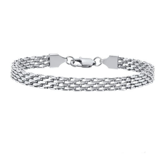 6mm Italian Gold/ Steel Mesh Link Bracelet