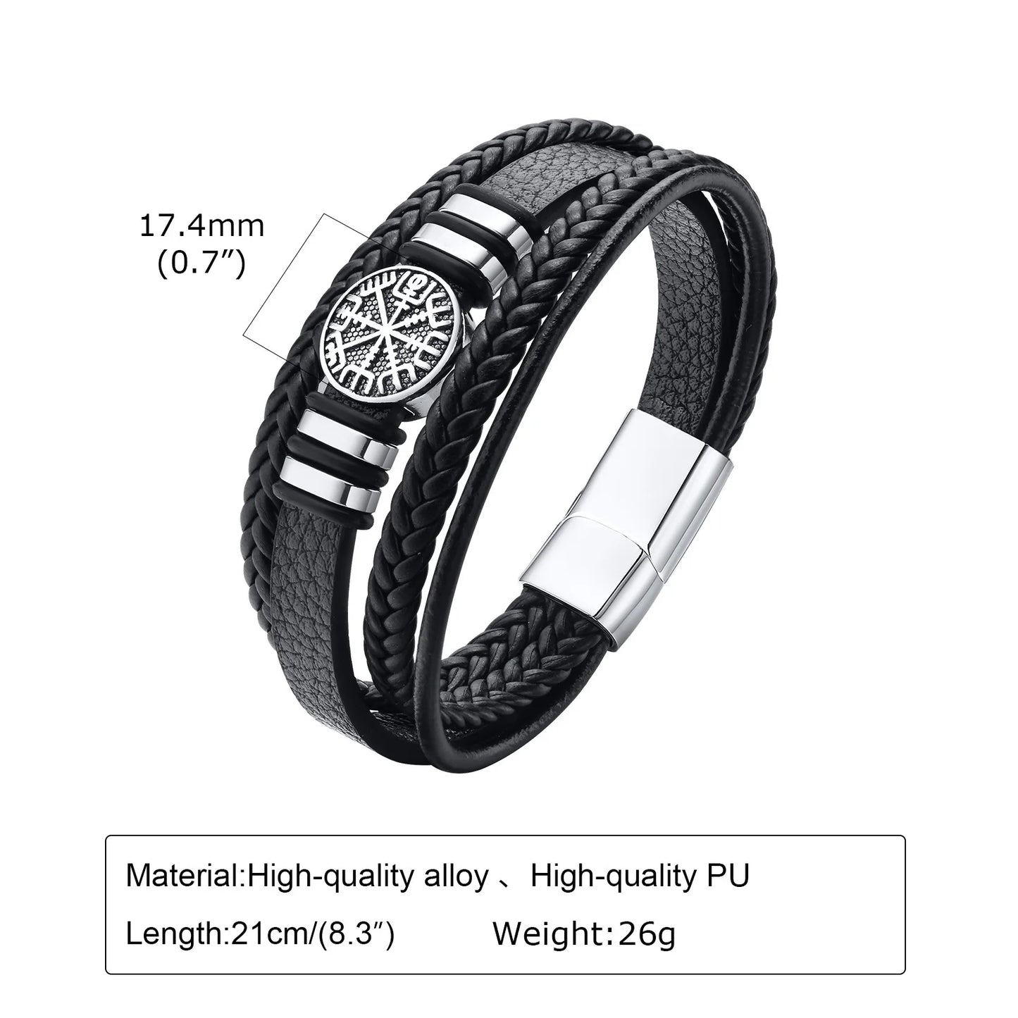 Norse Viking Leather Bracelet