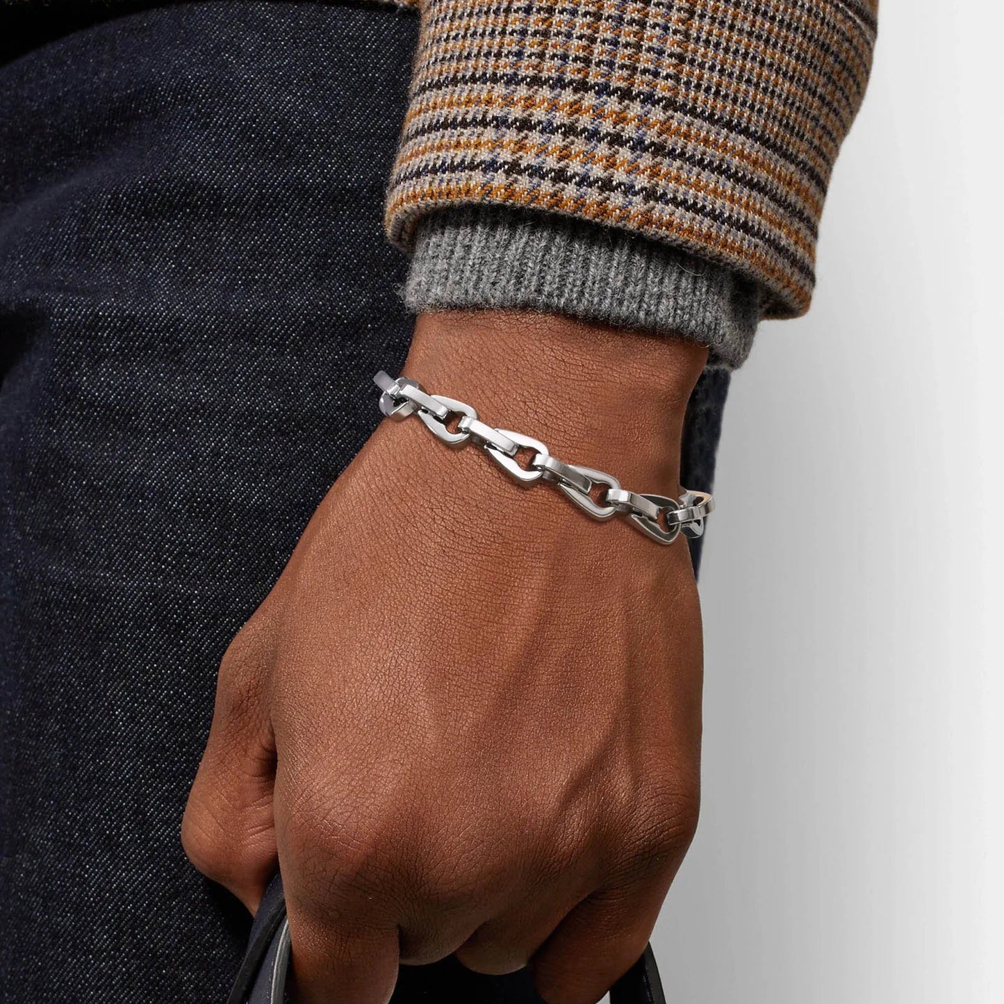8.5mm Geometric Stainless Steel Bracelet