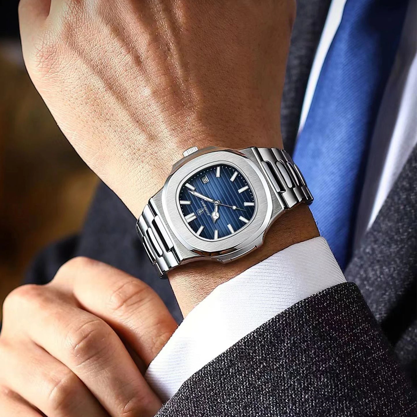 40mm - Luxury Water Resistant Luminous Date Stainless Steel Quartz
