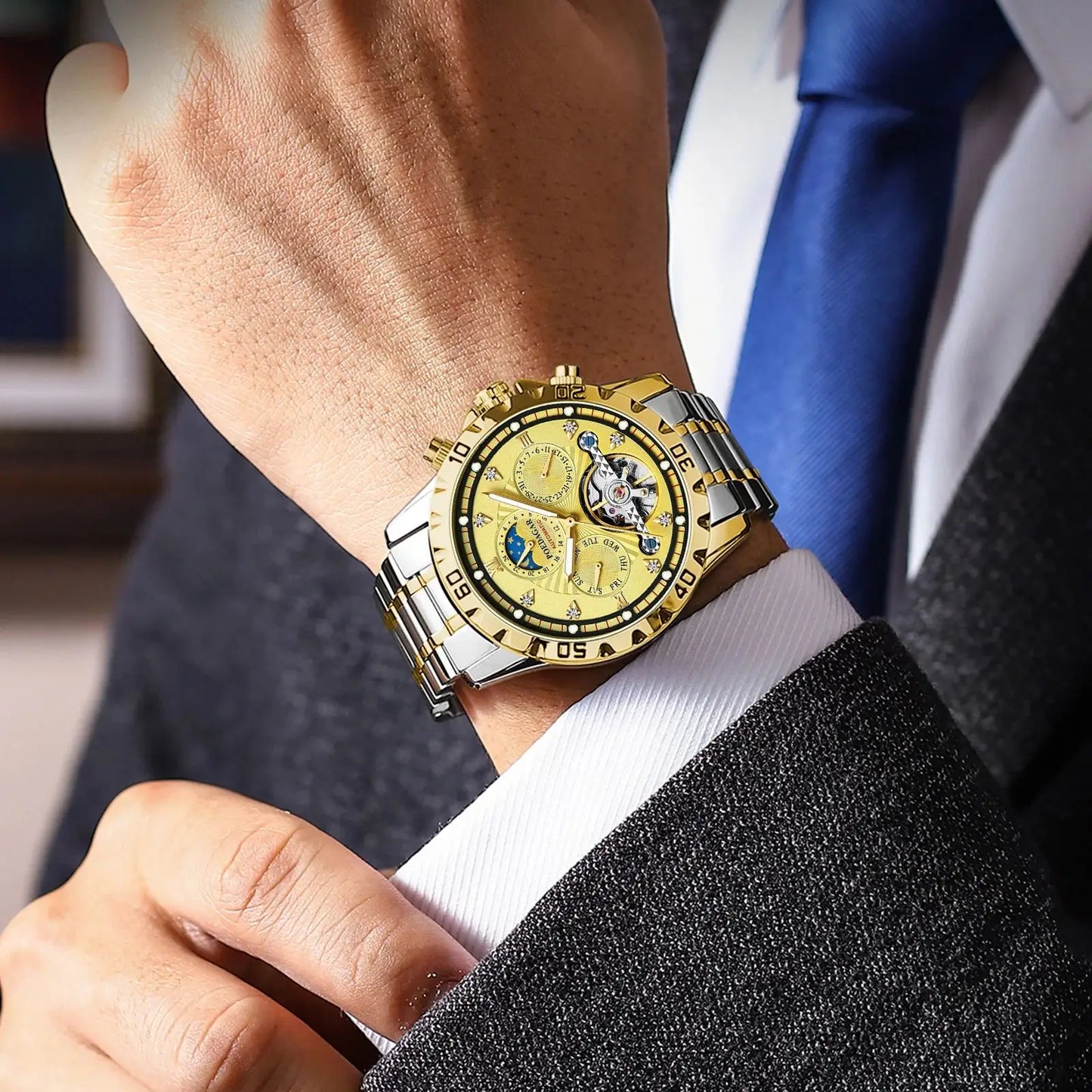 43mm - Tourbillon Sapphire Crystal Stainless Steel Watch
