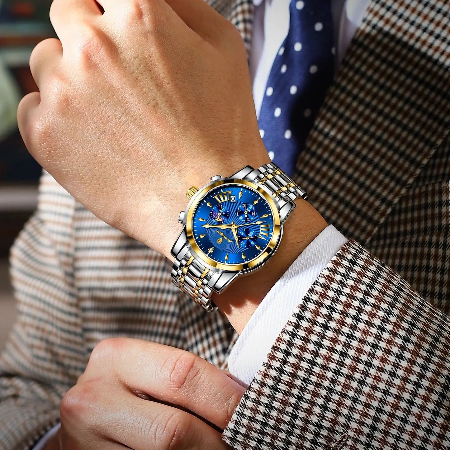 41mm - High Quality Chronograph Military Stainless Steel Watch