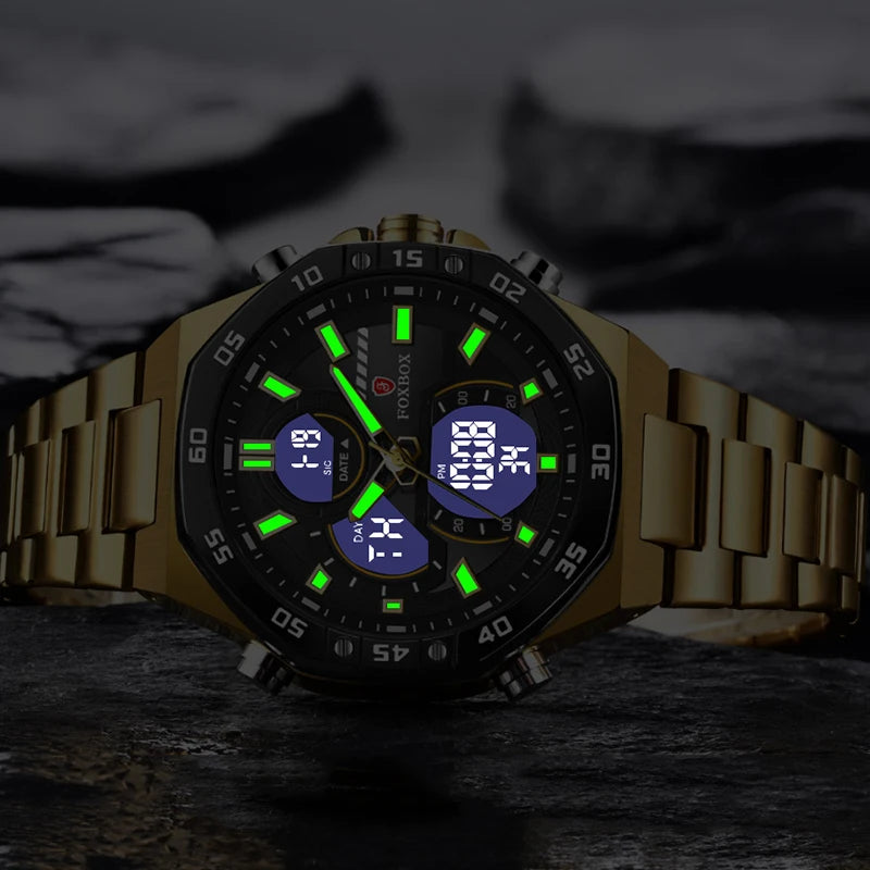45mm - Military Watch Chronograph Digital Men's
