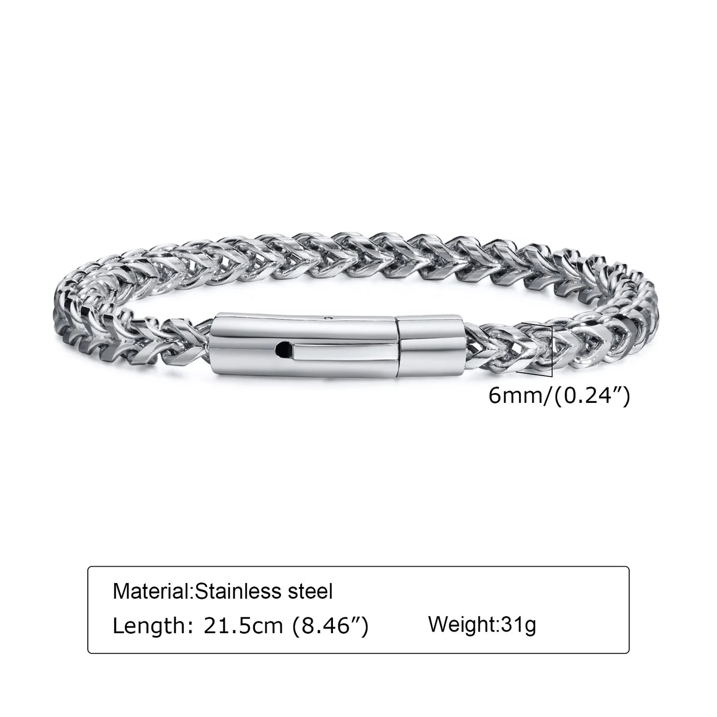 6mm Stainless Steel Bracelet 4 Colors