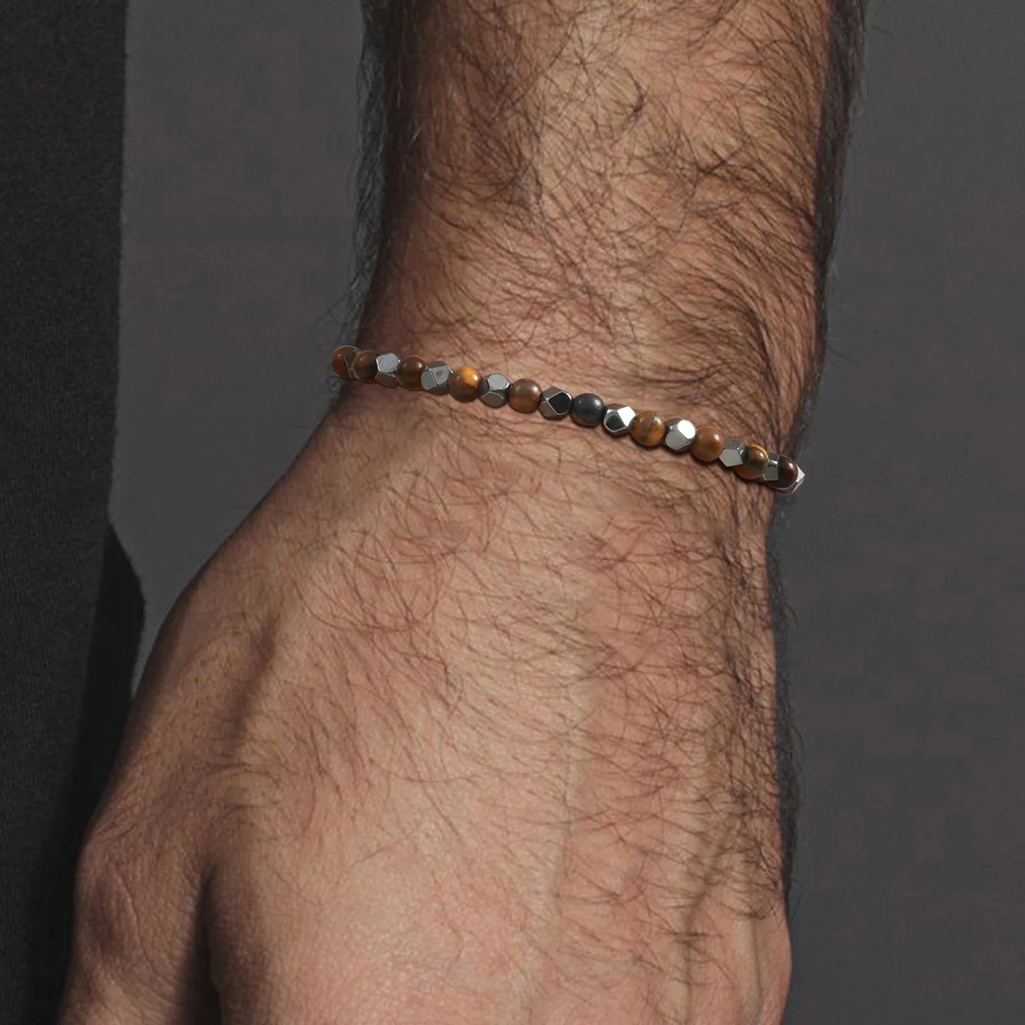 4mm Natural Stone Hematite Stretch Bracelet