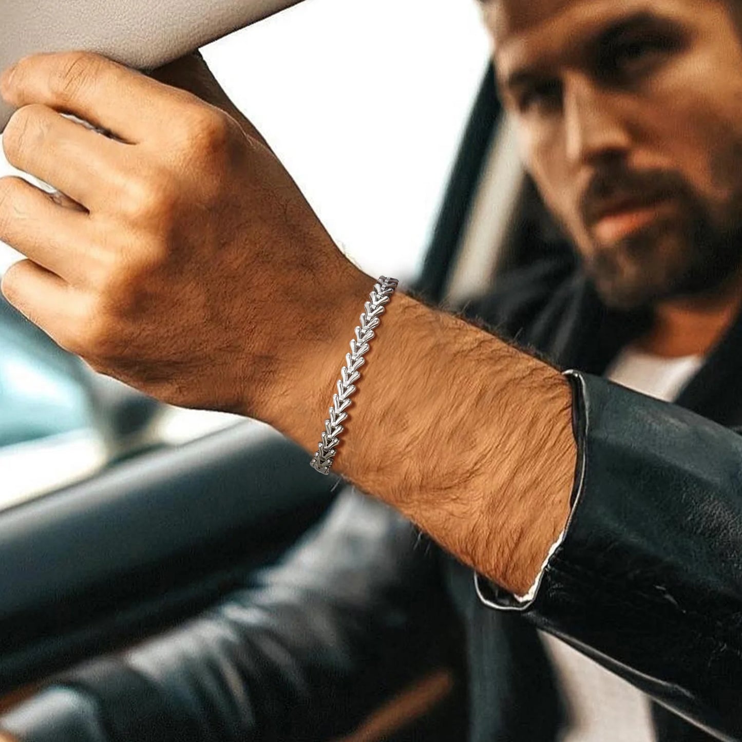 6mm Stainless Steel Geometric Bracelet
