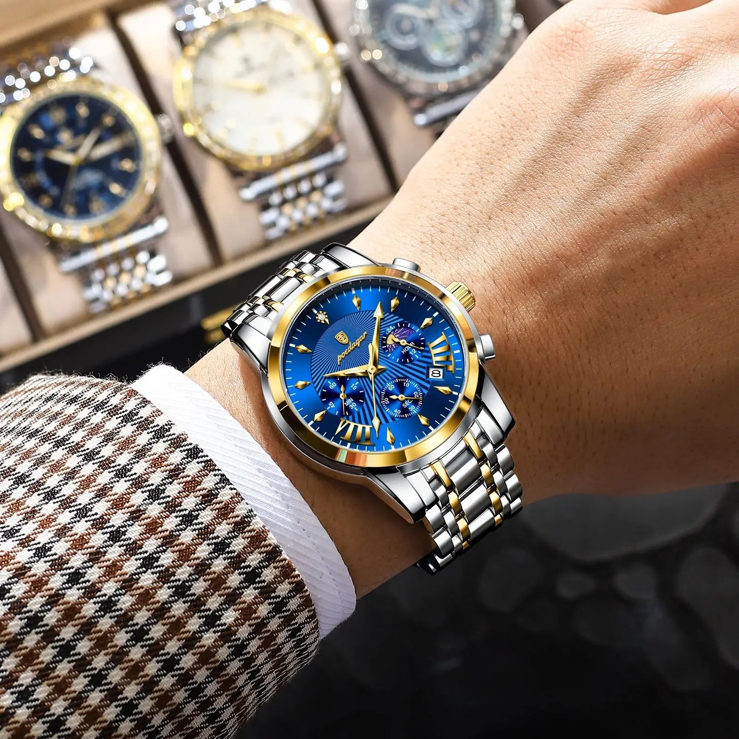 41mm - High Quality Chronograph Military Stainless Steel Watch