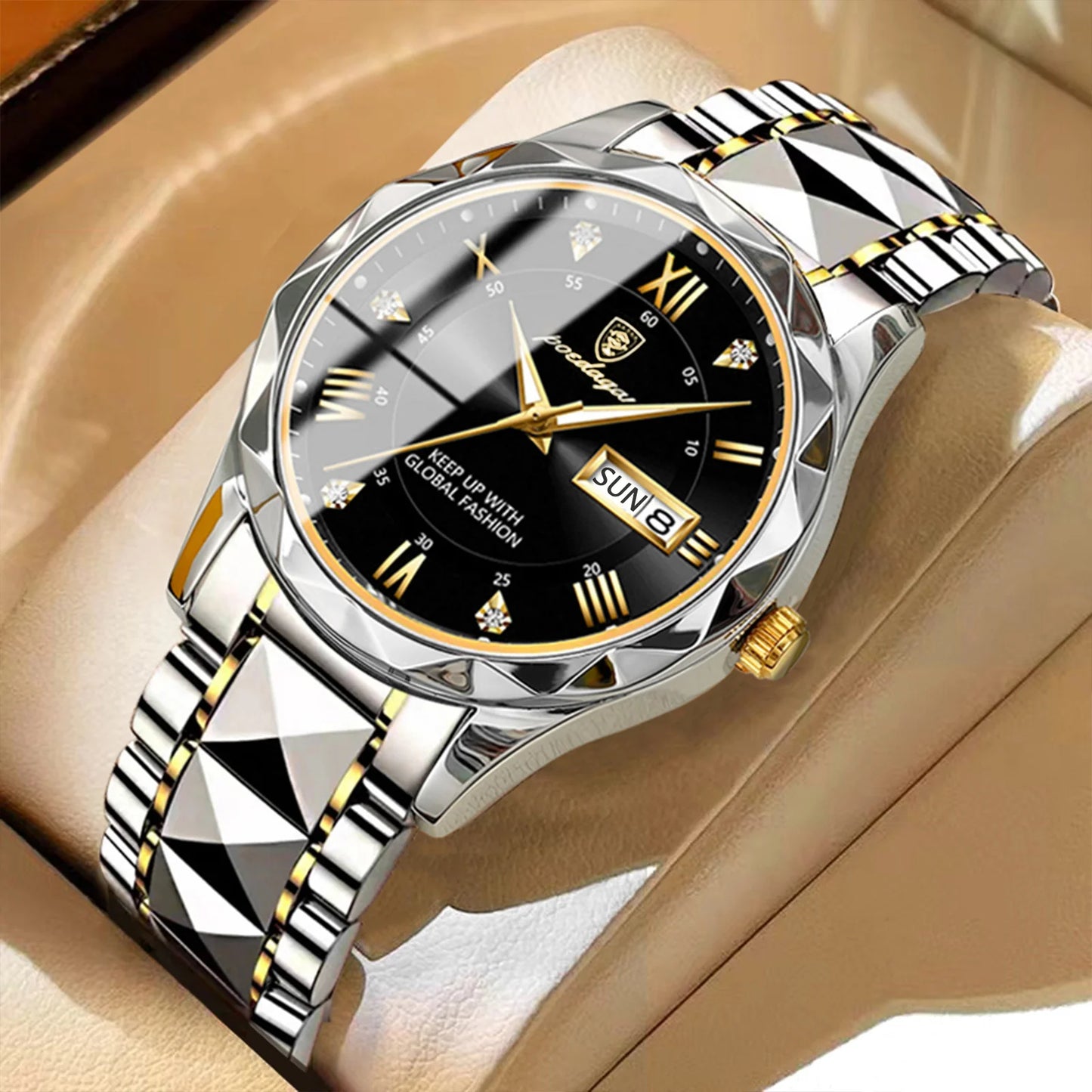 41mm - Premium Quality Luminous Date Stainless Steel Watch