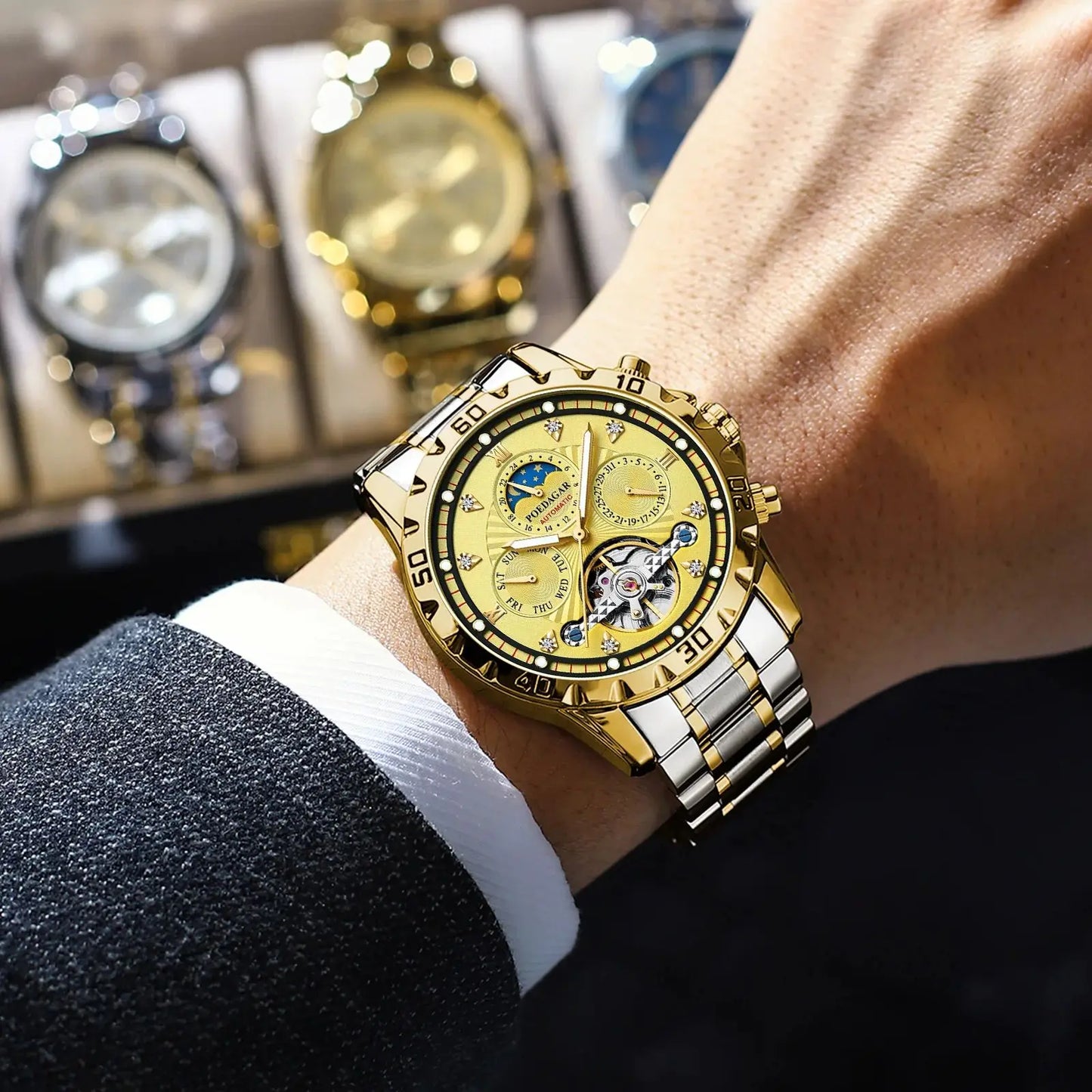 43mm - Tourbillon Sapphire Crystal Stainless Steel Watch
