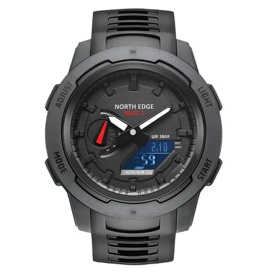 45mm - Military Watch Digital Carbon Fiber Case Waterproof 50M LED Wristwatch