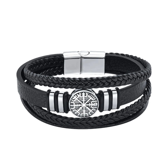 Norse Viking Leather Bracelet