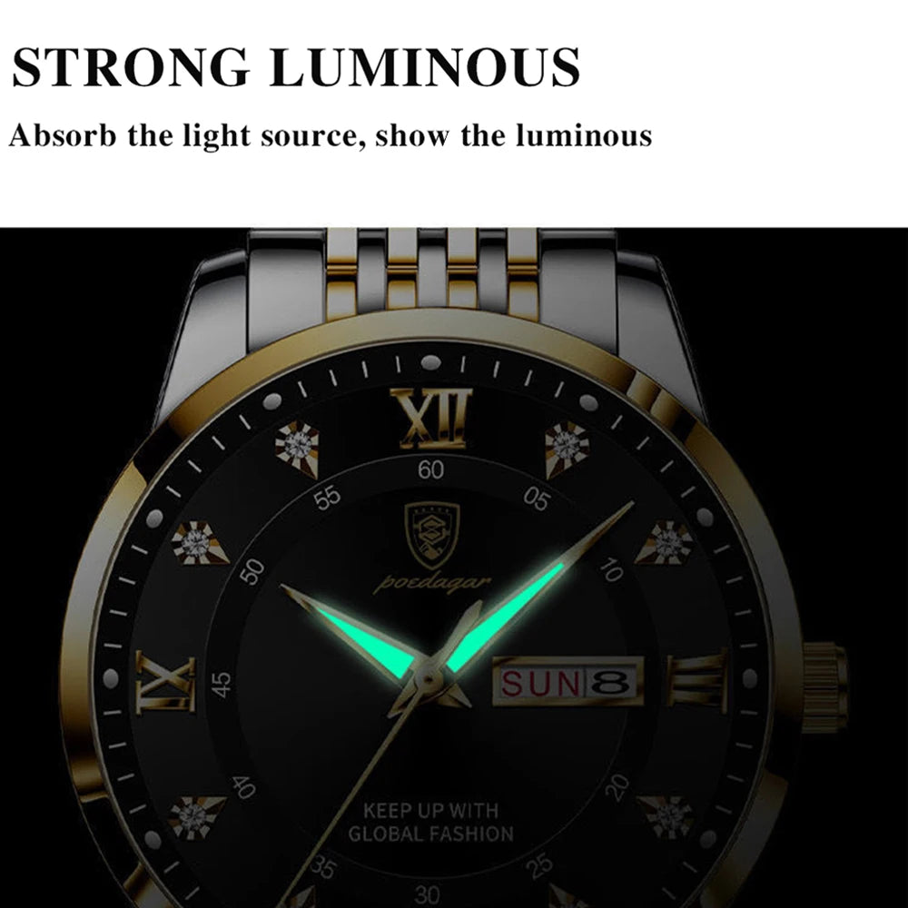 41mm - Luxury Casual Water Resistant Leather Strap Quartz