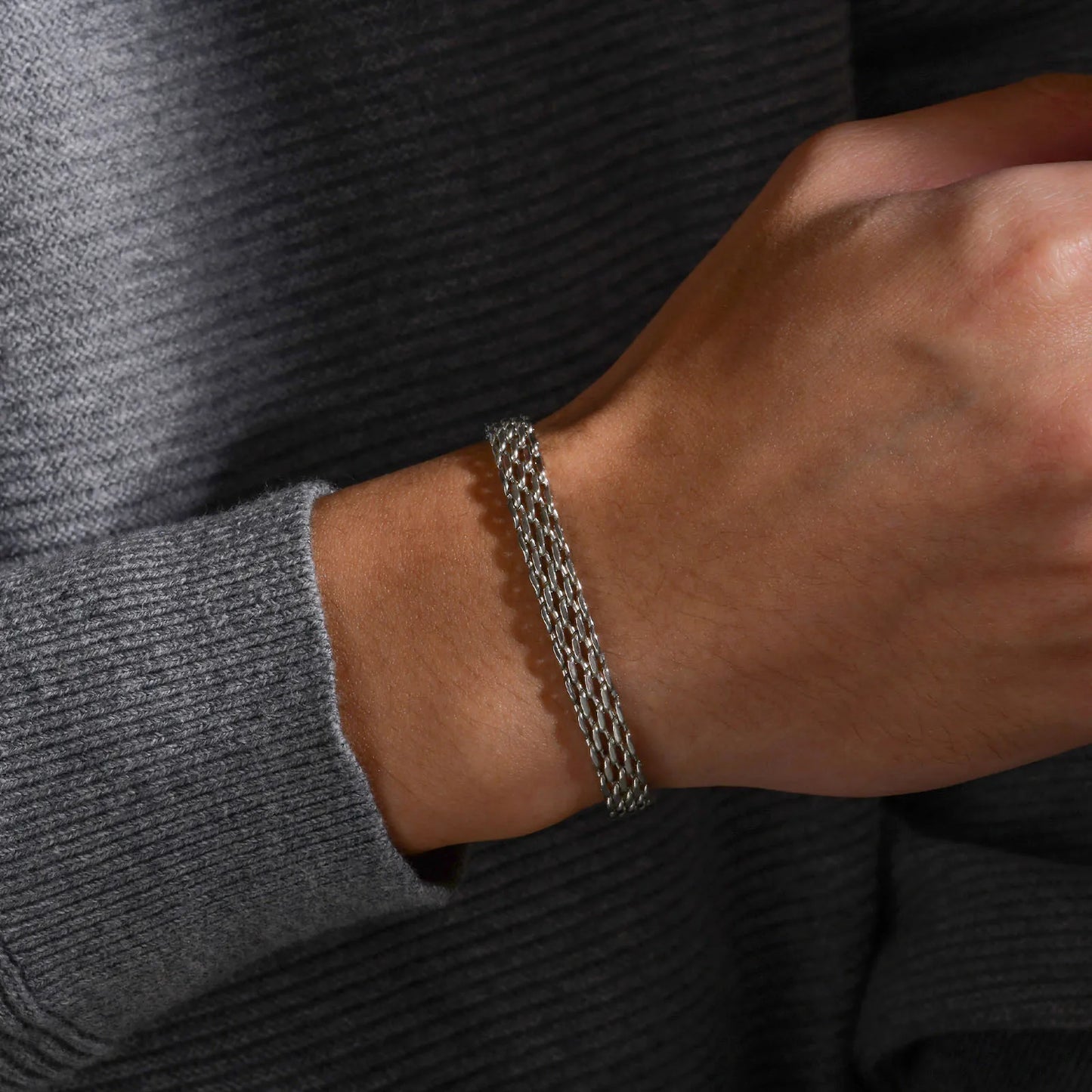 6mm Italian Gold/ Steel Mesh Link Bracelet
