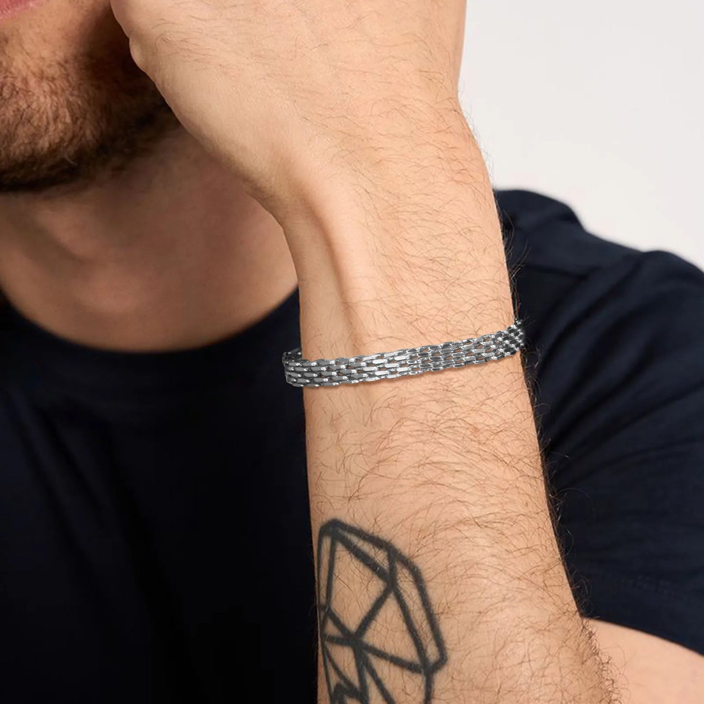 6mm Italian Gold/ Steel Mesh Link Bracelet